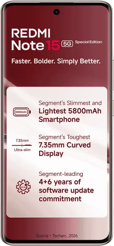 Xiaomi Redmi Note 15 SE 5G – Crimson Reserve Red · Front